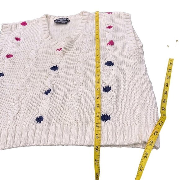 Vintage Boxy Fit Sweater Vest 80s 90s Ladies Petitie Large - Picture 7 of 8